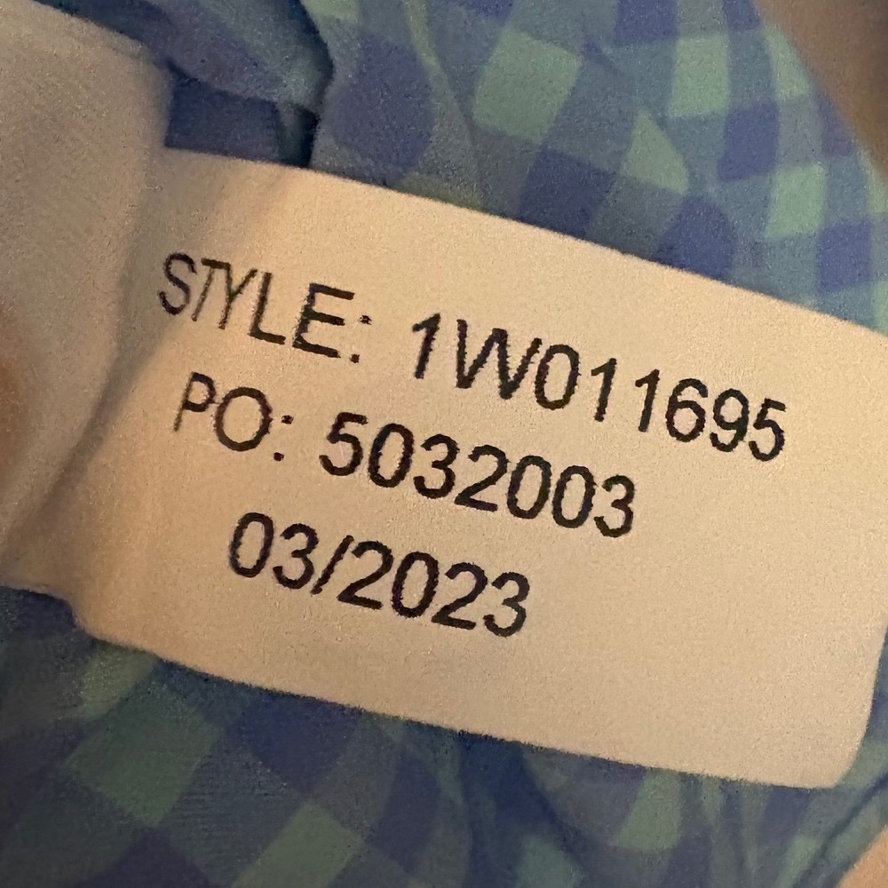 Vineyard Vines Performance Gingham Shirt Mens XL Blue Green Classic Fit 1W011695 - Picture 5 of 6